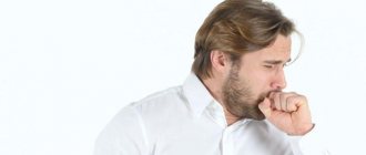 Severe cough in a man due to nervousness