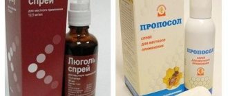 Спреи Люголь и Пропосол